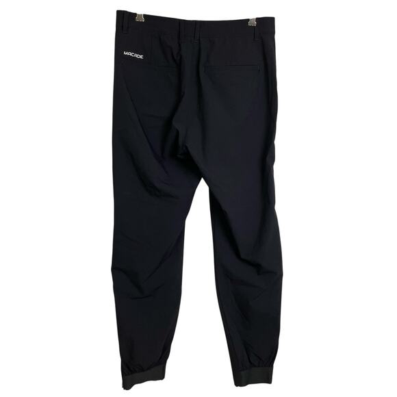Macade Golf Pants Mens 30 Black Slim Fit Tapered Leg Ankle Zip Jogger *Altered - Picture 2 of 12